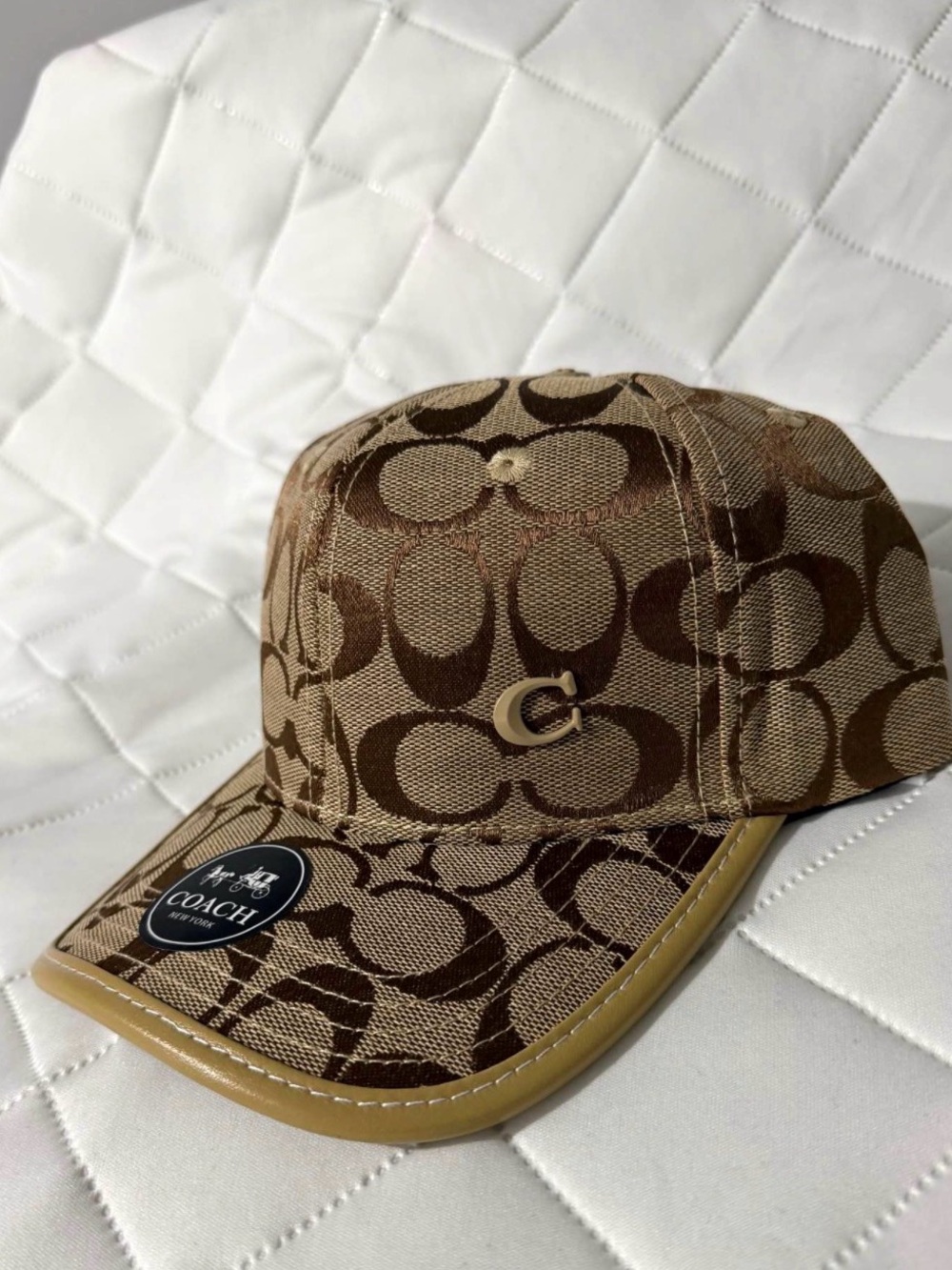 Coach Kids Brown Signature C Logo Baseball Cap - Picture 1 of 2